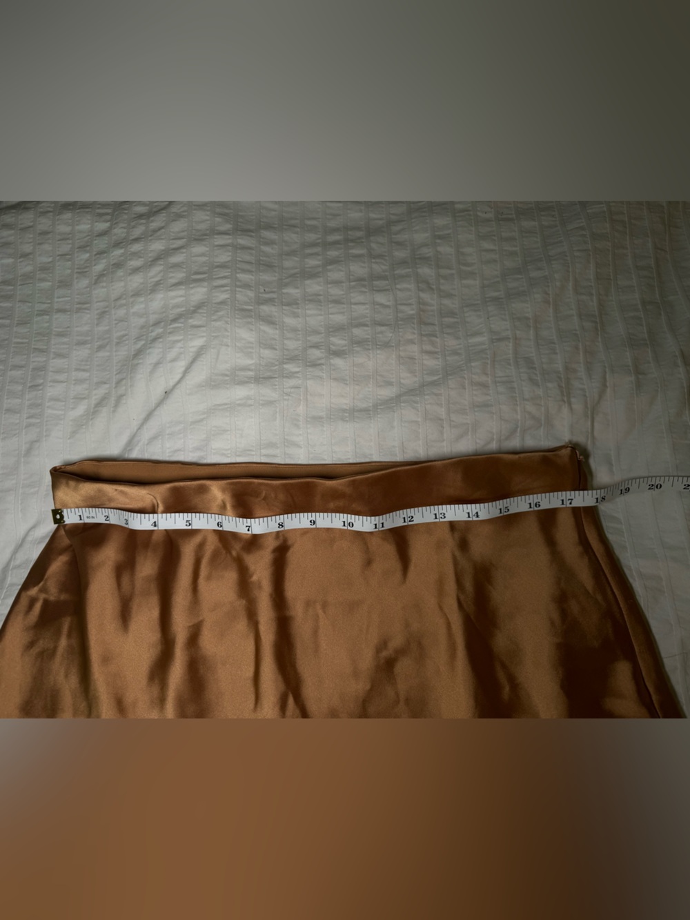 RACHEL ZOE Skirt Copper-Brown Satin A-Line Full Skirt XL Silk Comfortable Luxury - Picture 4 of 5